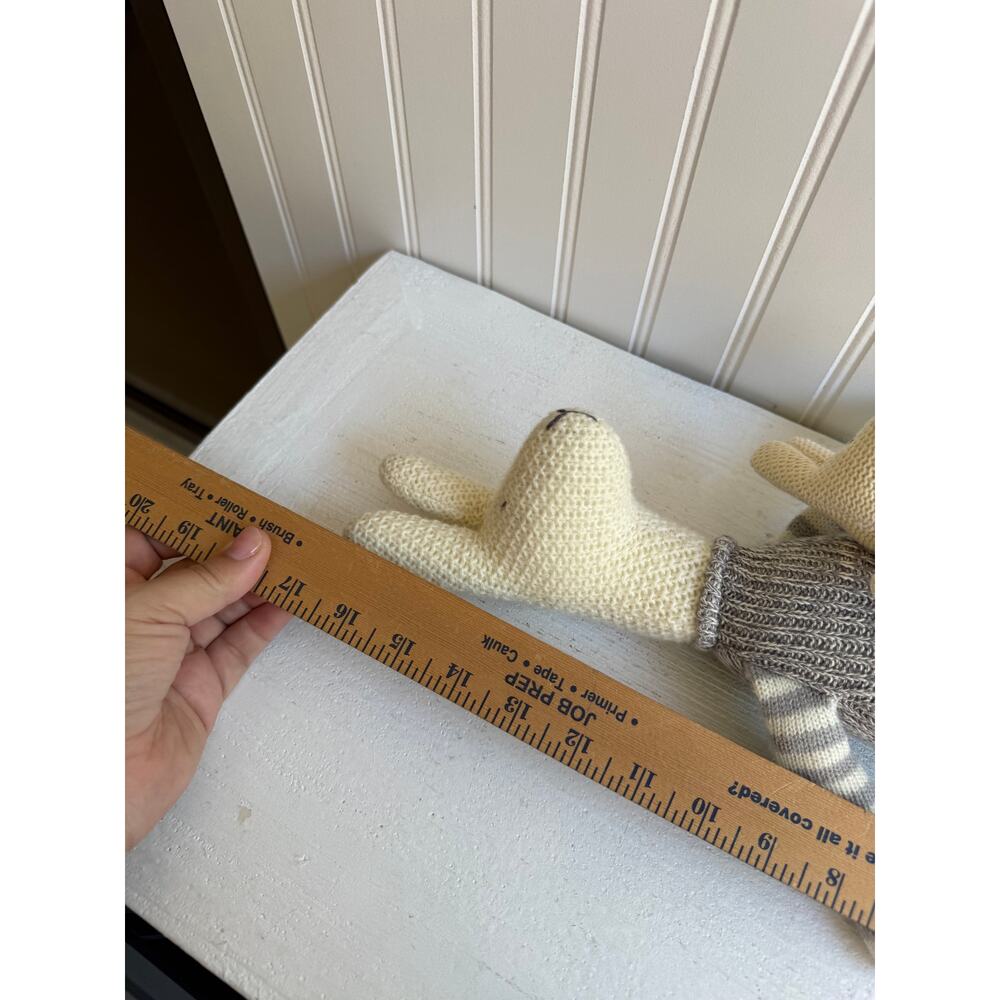 Creative Co-op Kangaroo & Joey Plush Knit Crocheted Grey White 17" Baby Lovey - Picture 5 of 7